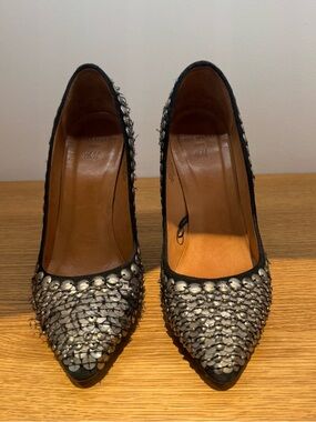 Isabel Marant / H&M Collab Black Embellished silver Pointed-Toe Pumps